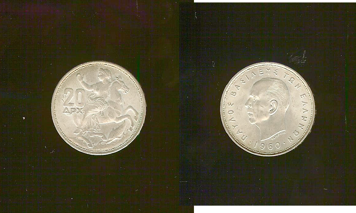 Greece 20 drachmai 1960 BU